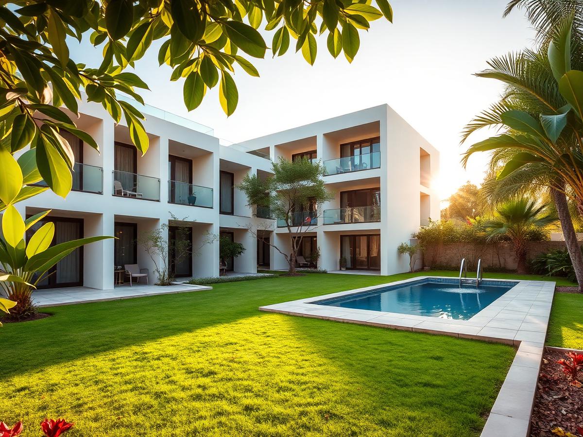 Casa em condomínio com jardim e piscina